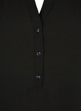 Bluse mit kurzen Ärmeln und V-Ausschnitt, Black, Packshot image number 2